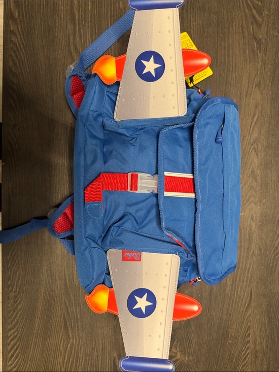 Bixbee Other - Bixbee Blue and Red Kids Backpack with Airplane Details